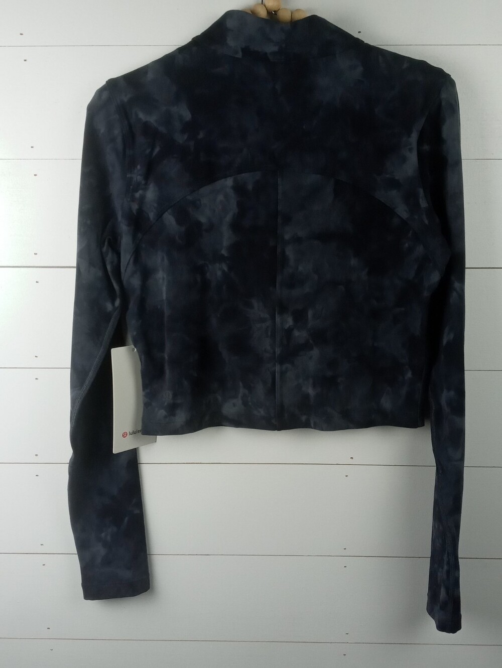 Lululemon Women's size 8 black tie dye all aligned mock neck long sleeve workout - Picture 9 of 10